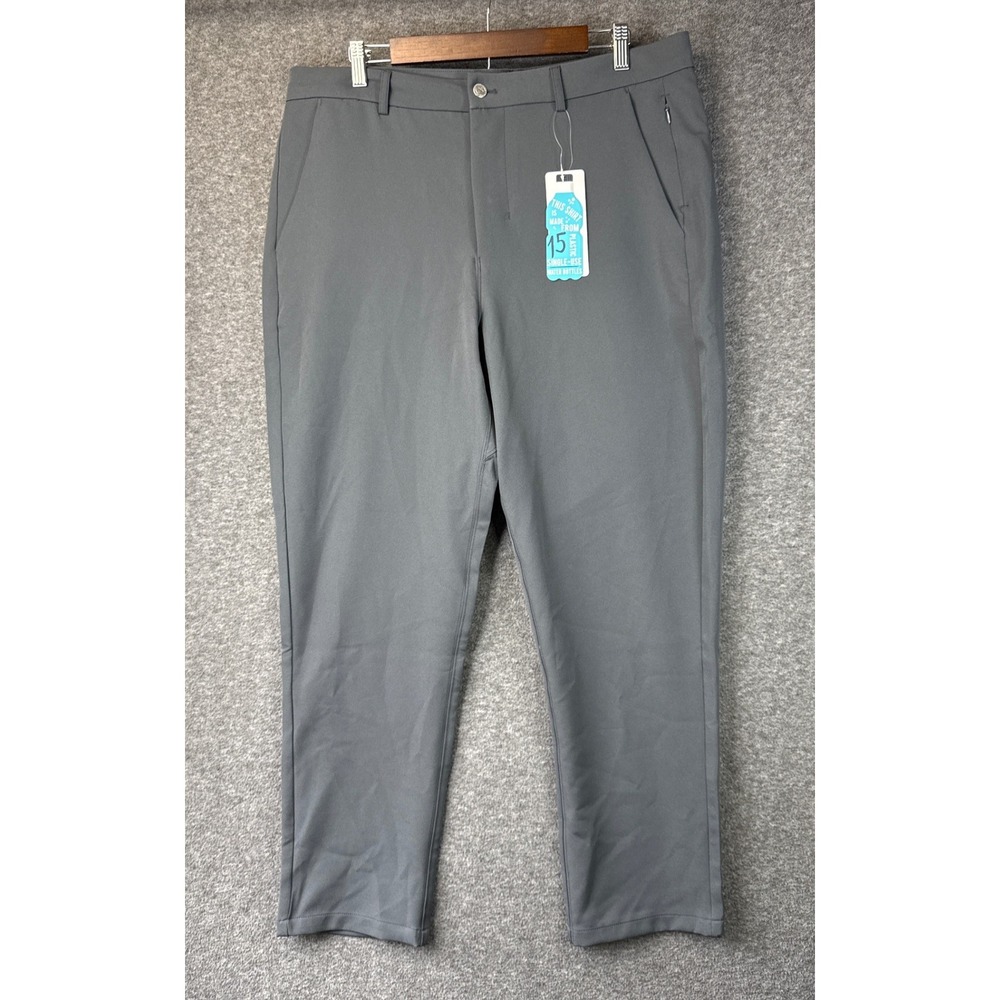 NWT &Collar Athletic Performance Pants Mens 38x29 Gray Stretch Recycled Tech - Picture 3 of 12